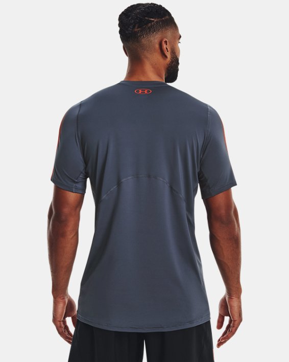 Men's HeatGear® Fitted Short Sleeve in Gray image number 1
